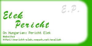 elek pericht business card